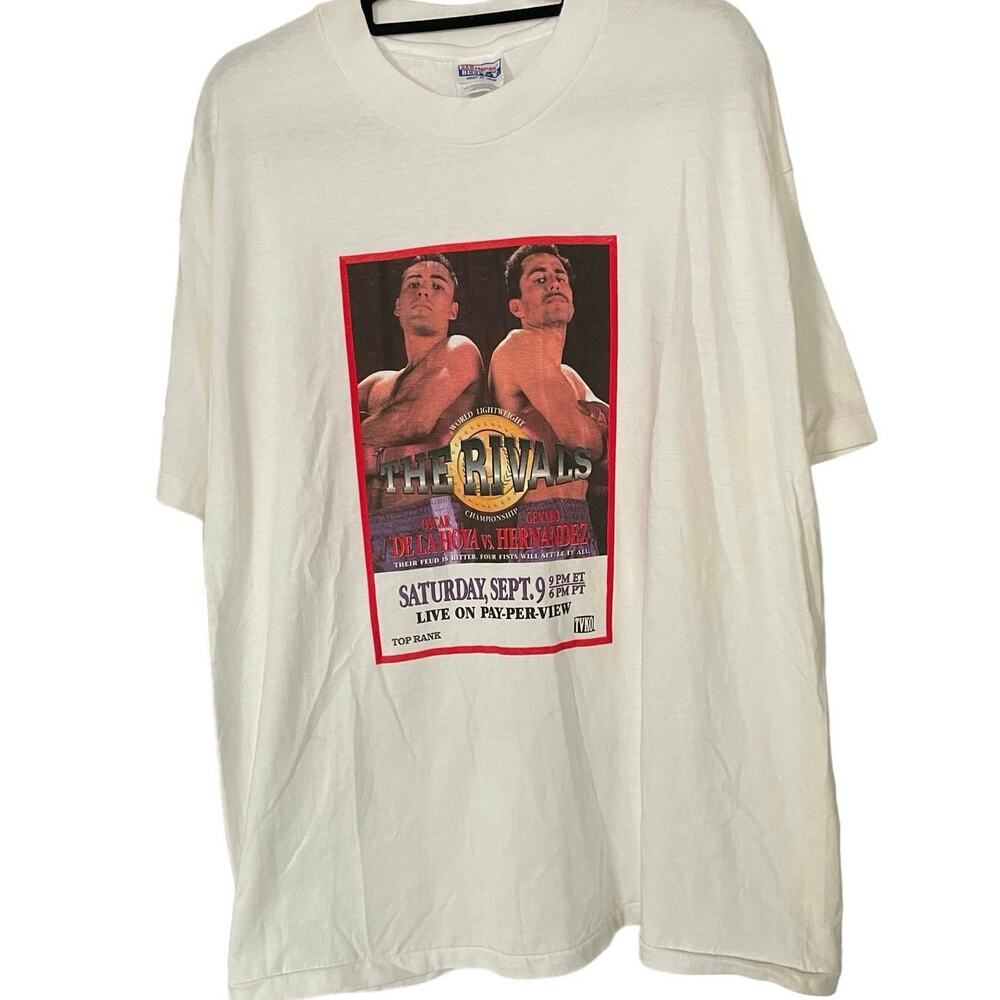 Vintage 90s Oscar De La Hoya vs. Genaro Hernandez 1995 Single Stitch Shirt XL